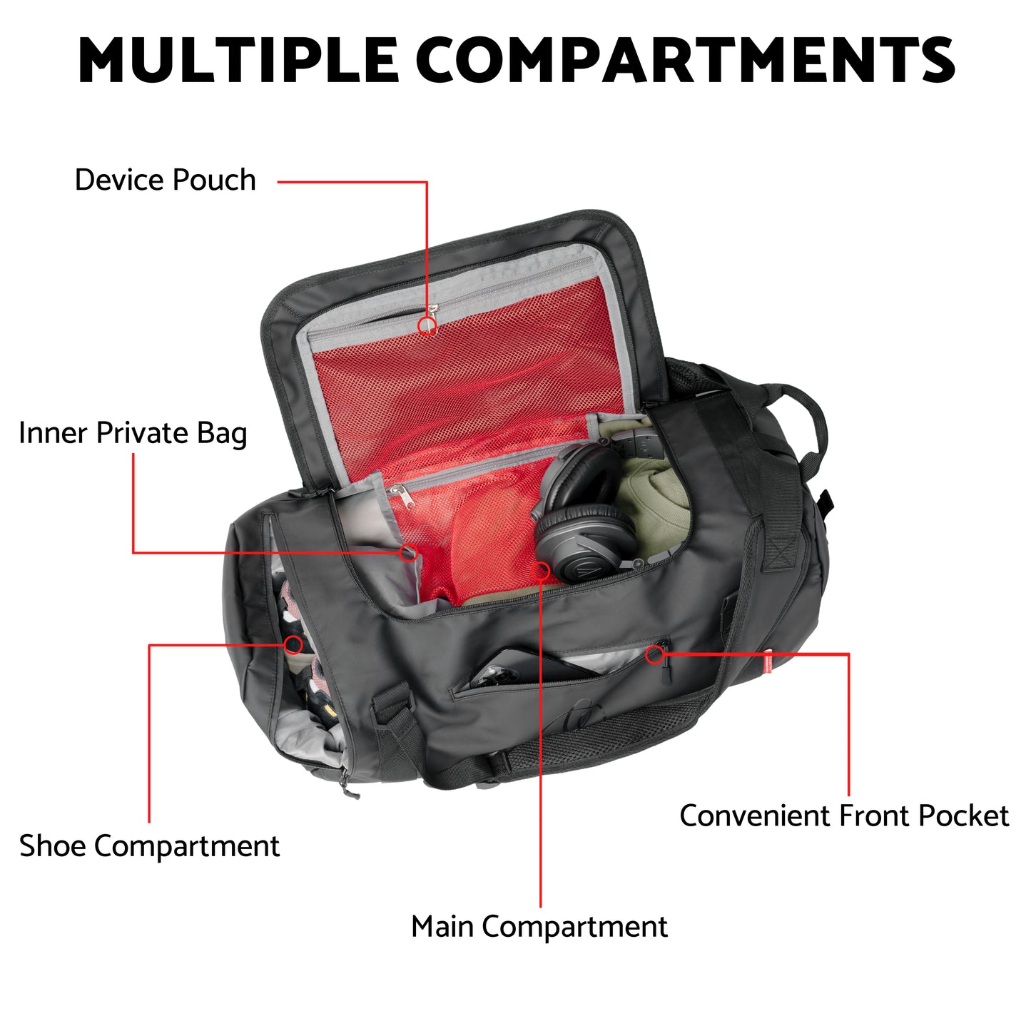 Sports Bag – Black Gym Duffle Bag Men/Women - Clearance