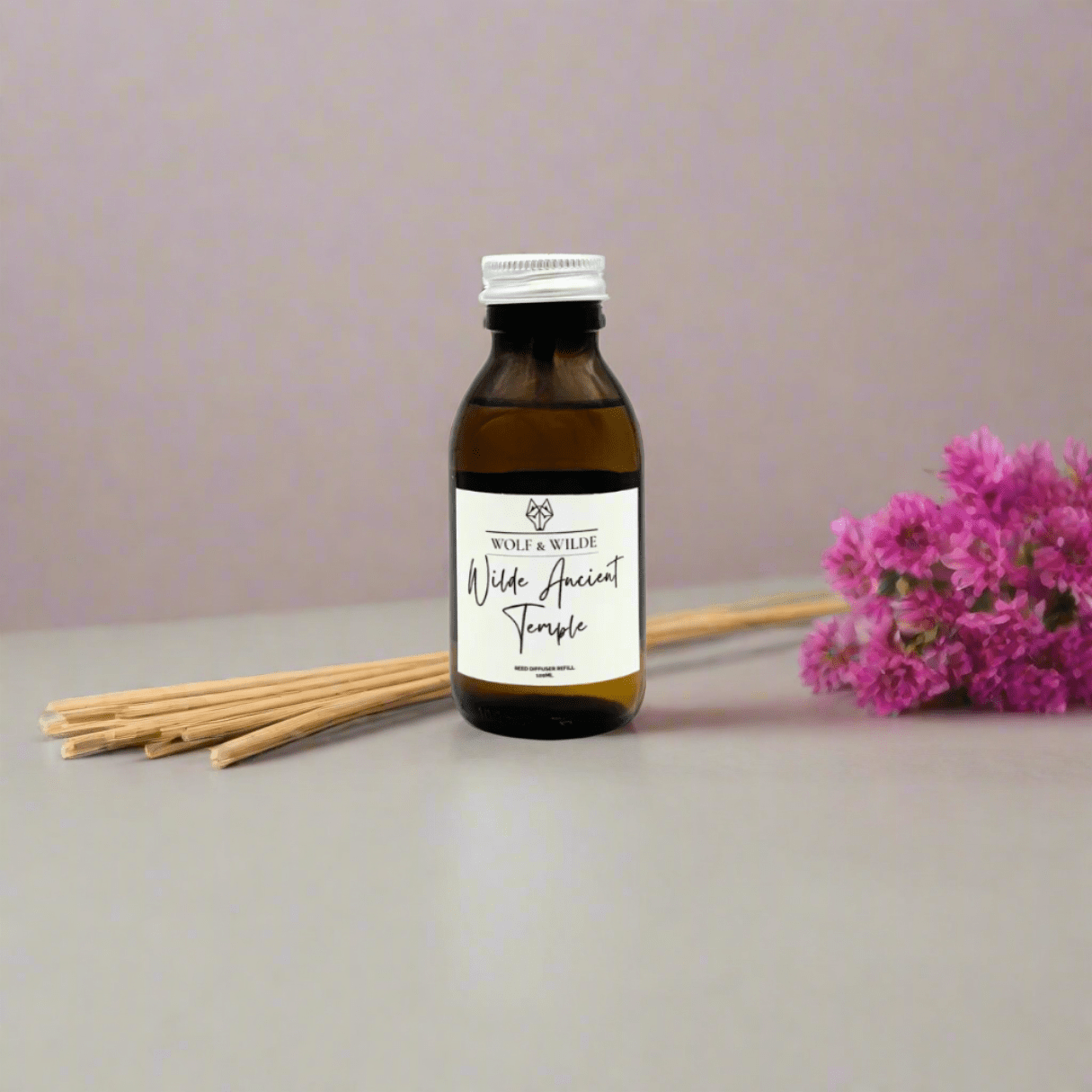 Wilde Ancient Temple 100ML Luxury Reed Diffuser Refill In Amber Glass Bottle-4
