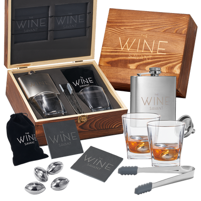 Whiskey Glasses And Football Chilling Stones Gift Set, 2 Whiskey Glasses, 8 Stainless Steel Whiskey Footballs, Coasters, Special Tongs & Freezer Pouch-0
