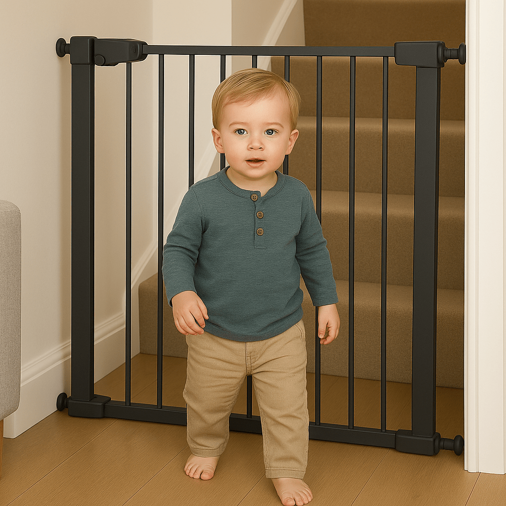 2x FYLO Baby Safety Stair Gate Pressure Fit Extra Wide - Grey-1