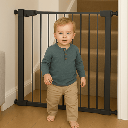 2x FYLO Baby Safety Stair Gate Pressure Fit Extra Wide - Grey-1