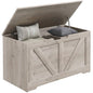 100L Home Storage Box, with Safety Hinges - Grey Wood-Effect-0