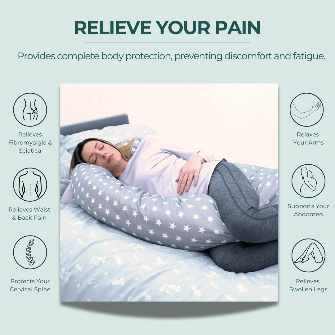 9 Ft Maternity Pillow And Case - Light Blue-2