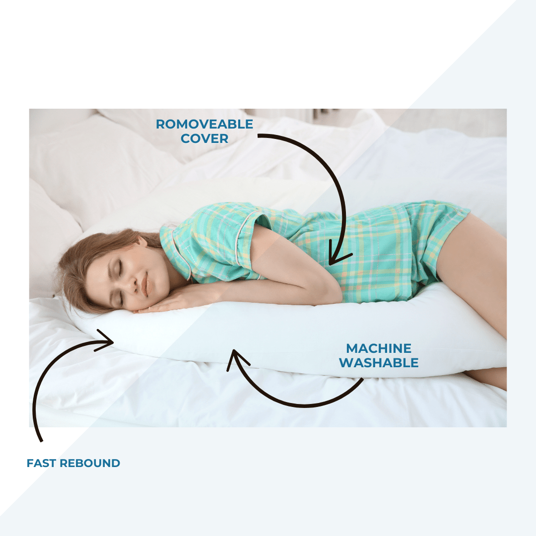 9 Ft Maternity Pillow And Case - Light Blue-3