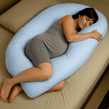 9 Ft Maternity Pillow And Case - Light Blue-0