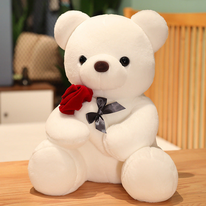 Lovely Hug Roses Teddy Bear Plush Pillow-2