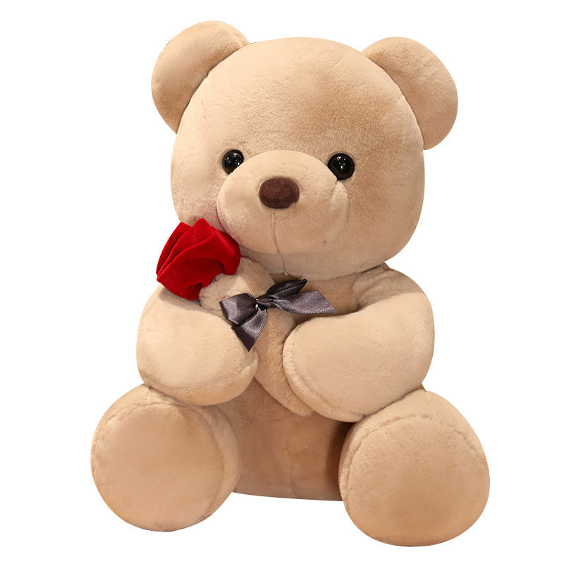 Lovely Hug Roses Teddy Bear Plush Pillow-3