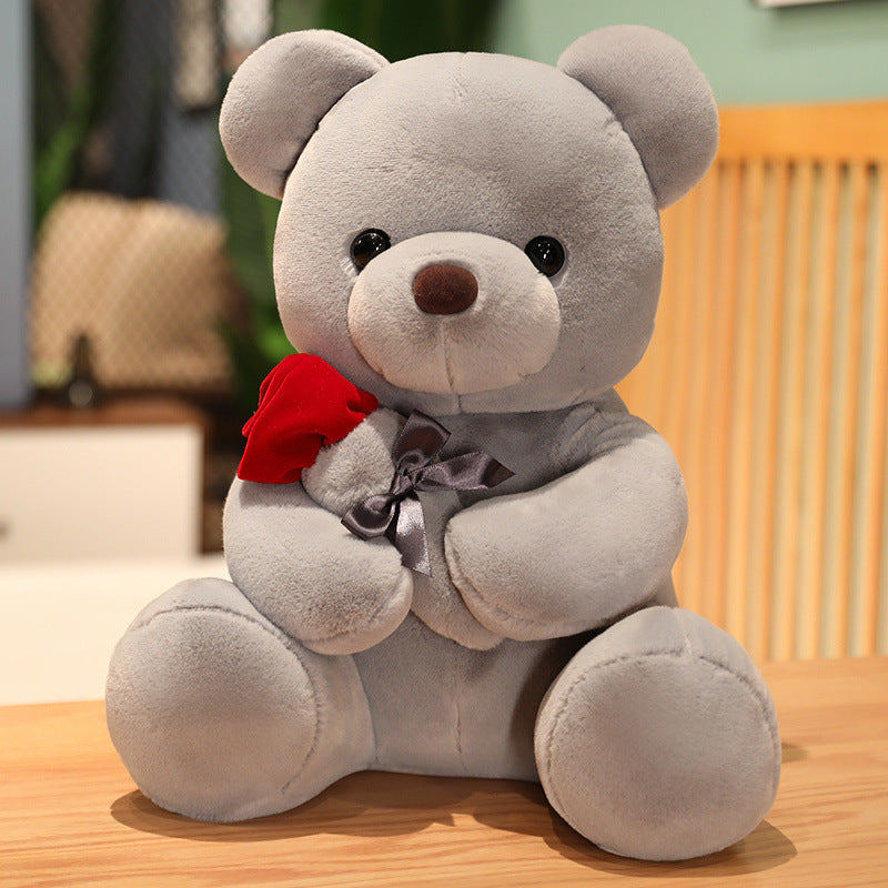 Lovely Hug Roses Teddy Bear Plush Pillow-7