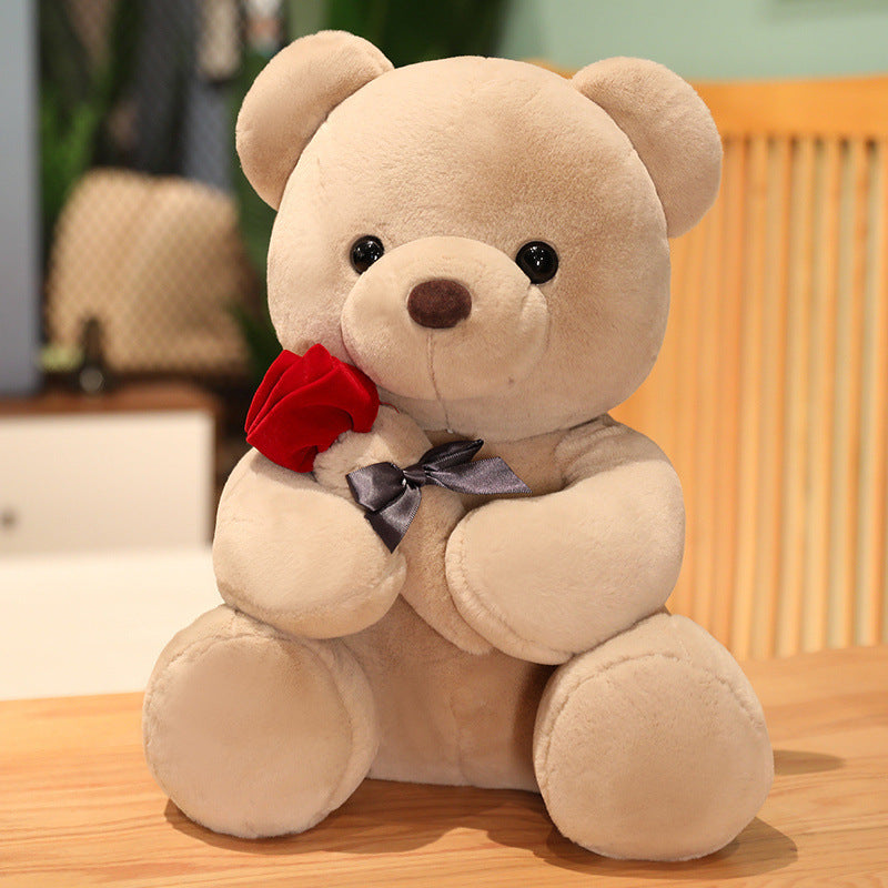 Lovely Hug Roses Teddy Bear Plush Pillow-6