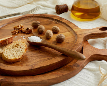 Alma Natural Wood Round Serving Board Set-1