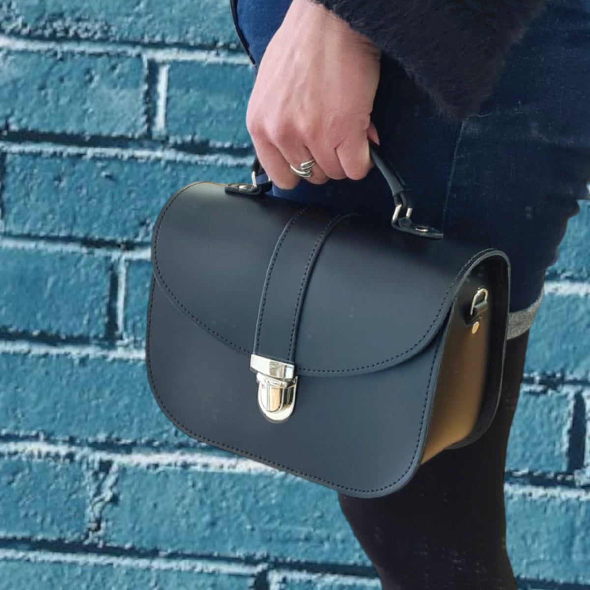 Olympia Handmade Leather Bag - Black-1