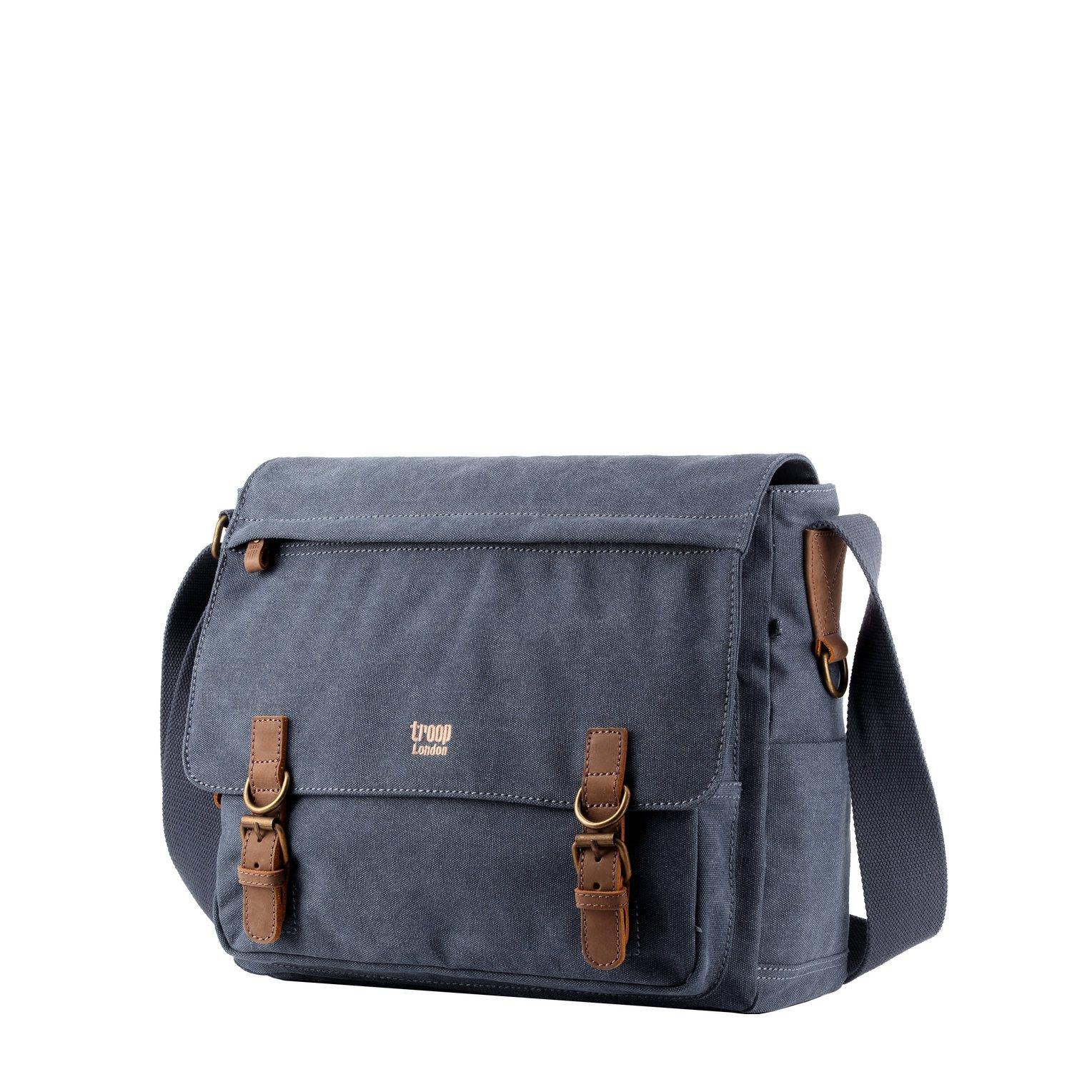 TRP0207 Troop London Classic Canvas Laptop Messenger Bag | Canvas Laptop Messenger Bag, Troop London Classic, Durable Travel Bag-0