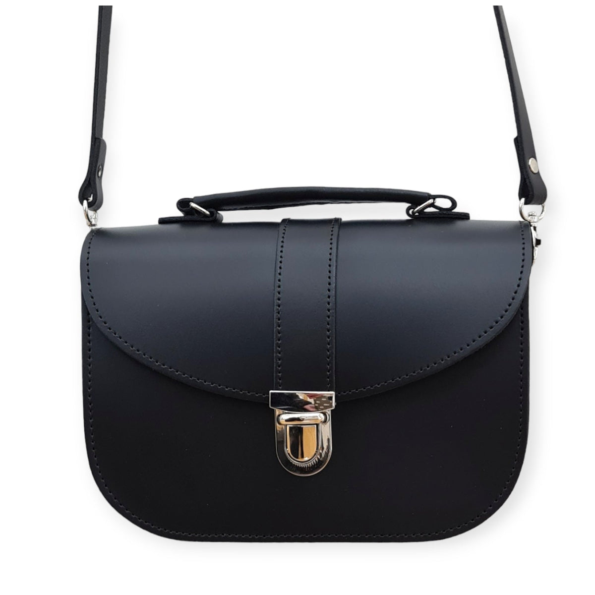 Olympia Handmade Leather Bag - Black-3