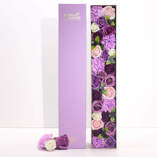 Extra Long - Lavender Rose & Carnation Soap Flower Bouquet
