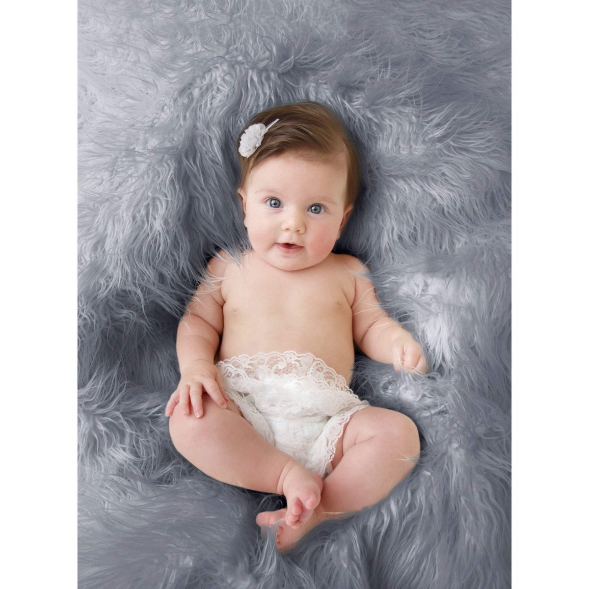 Luxury Faux Fur Baby Blanket  - grey-Clearance-0