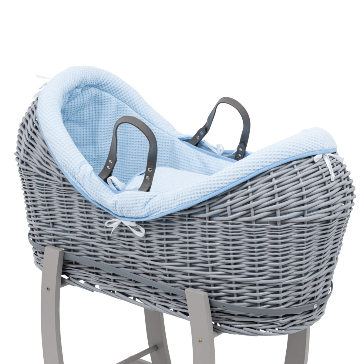 Pod Blue Waffle Moses Basket Bedding Set-0