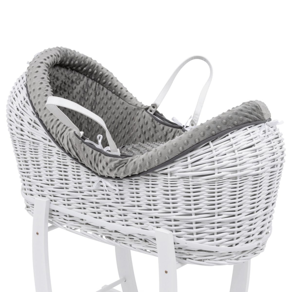 Pod Grey Dimple Moses Basket Bedding Set-1