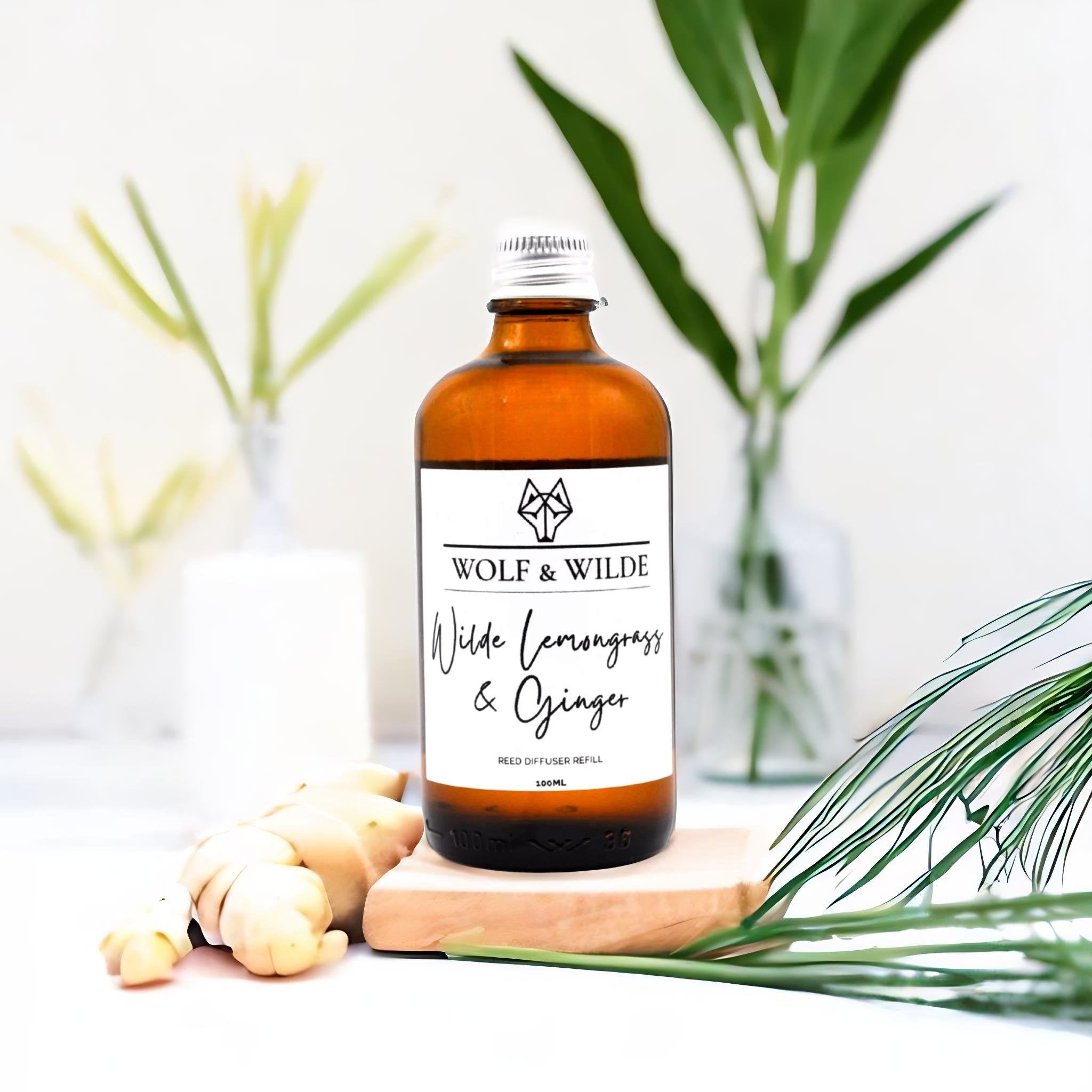 Wilde Lemongrass & Ginger 100ML Luxury Reed Diffuser Refill In Amber G ...