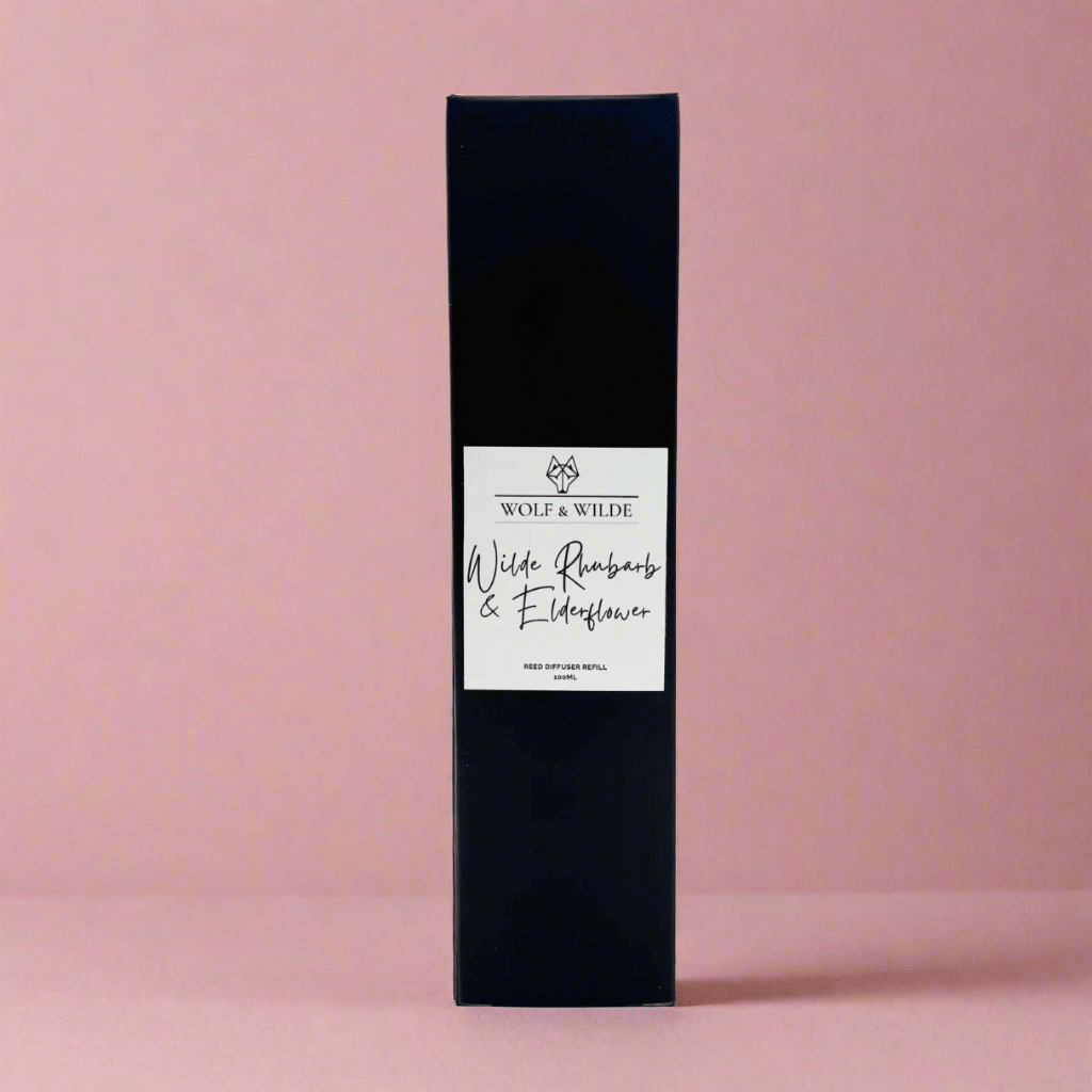 Wilde Rhubarb & Elderflower 100ML Luxury Reed Diffuser Refill In Amber Glass Bottle-2