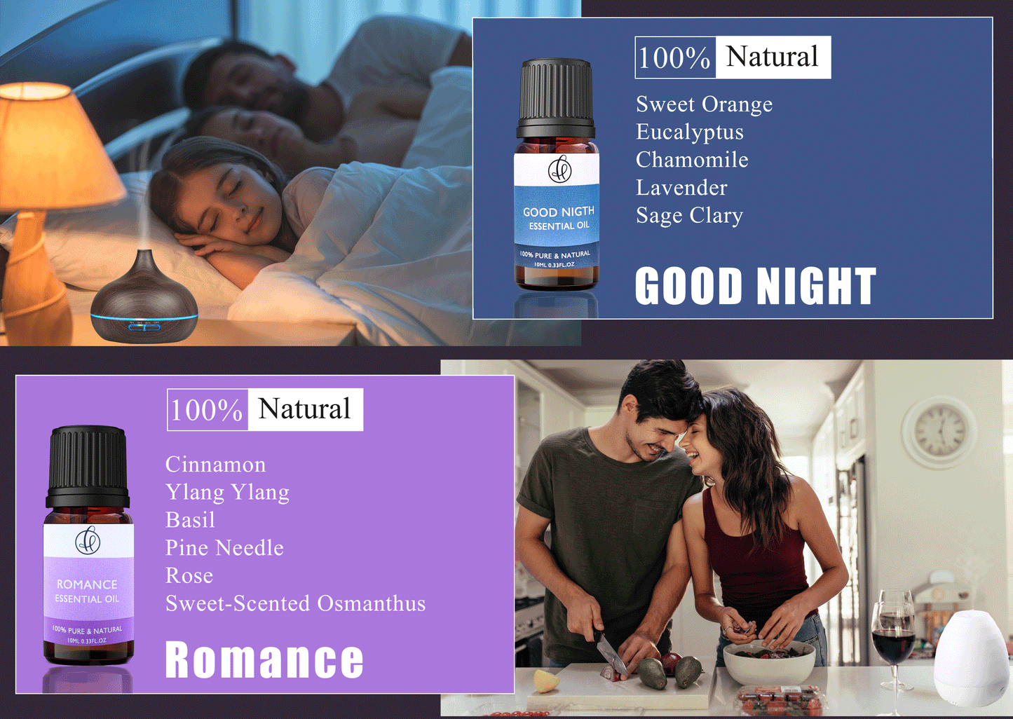 Essential Oil for Good Night and Romance